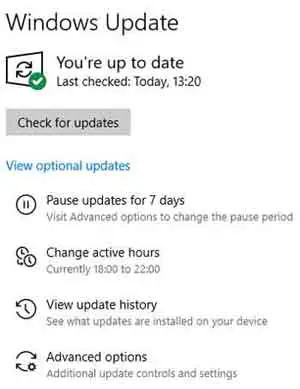 My Windows Operating System Update Set Up