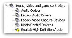 A Sound Card Device Driver Issue Sign