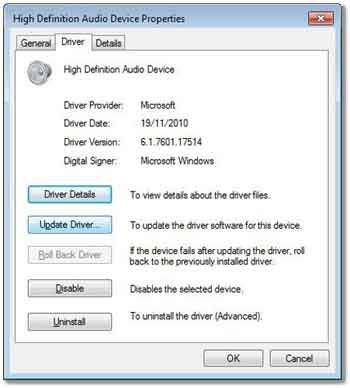 Sound Card Device Driver Options