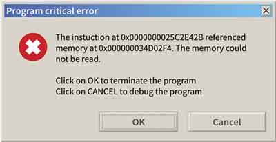 Program Critical Error