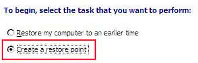 Create a Restore Point