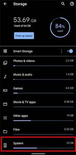 Android Storage Requirements