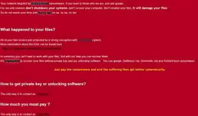 The RobbinHood Ransomware Message That Appeared Across The City of Baltimore, USA