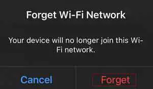 Forget Wireless Network On The iPhone Example