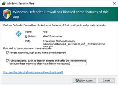 Windows Defender Firewall Application Blocking Message
