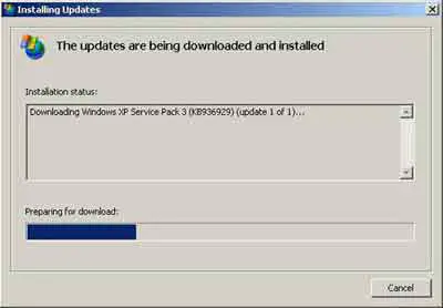 Windows XP SP3 Download Automatic Updates Downloading