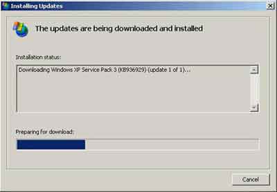 Windows XP SP3 Download Automatic Updates Downloading